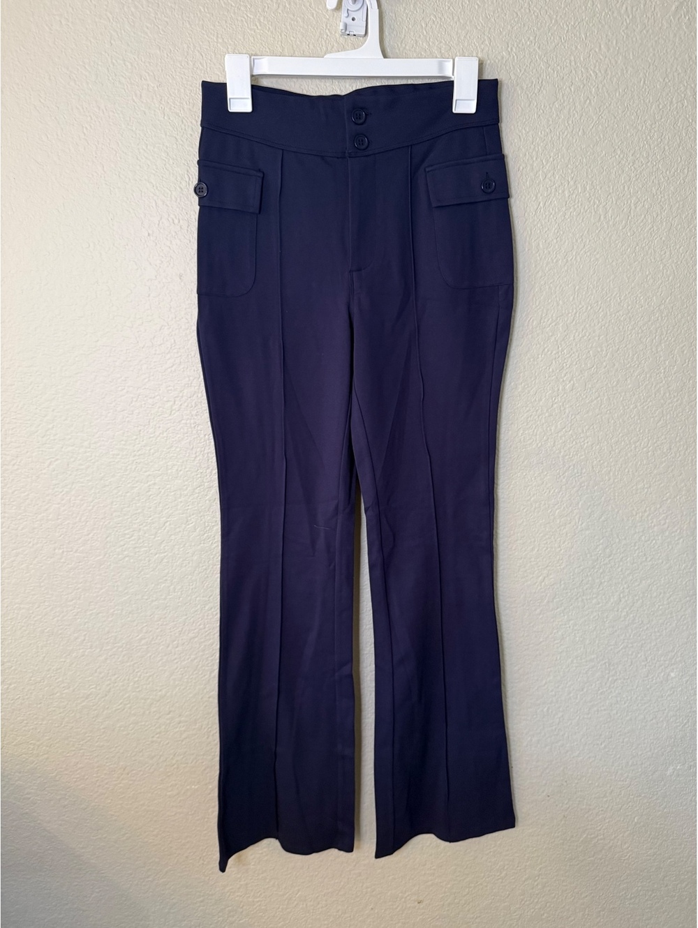 Halara Medium Tall Navy High Waisted Side Flap Pocket Flare Casual Cargo Pants